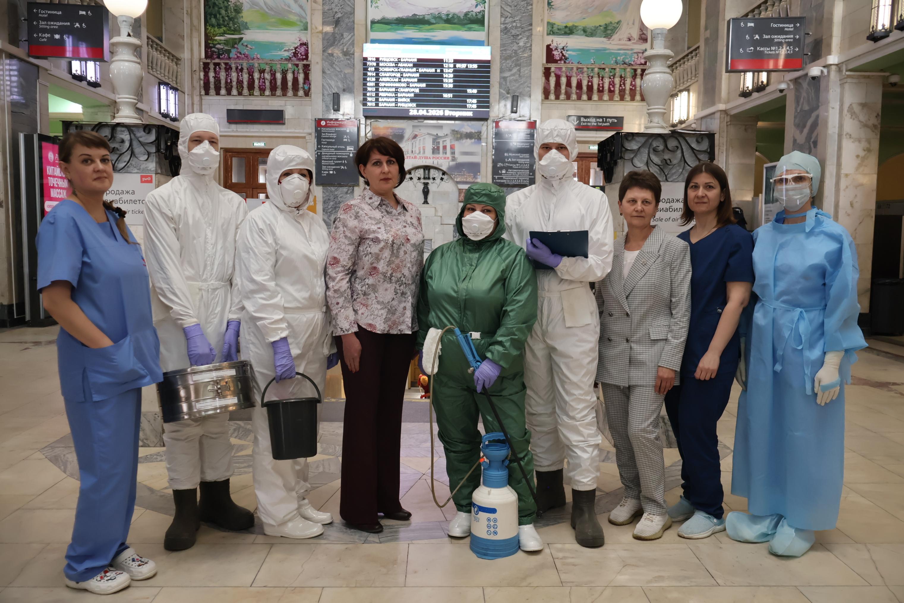 Тренировочные учения на железнодорожном вокзале станции Барнаул